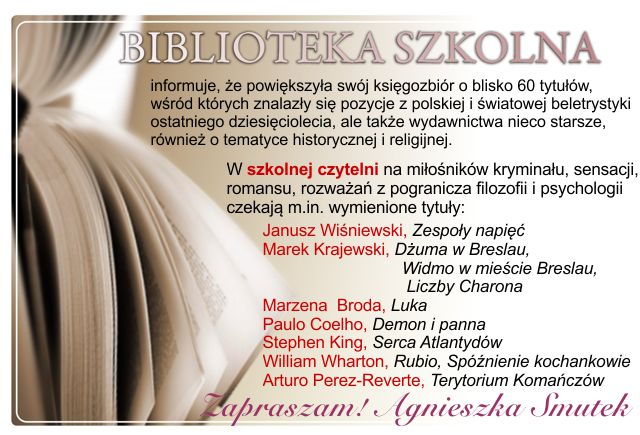 Zapraszam! Agnieszka Smutek